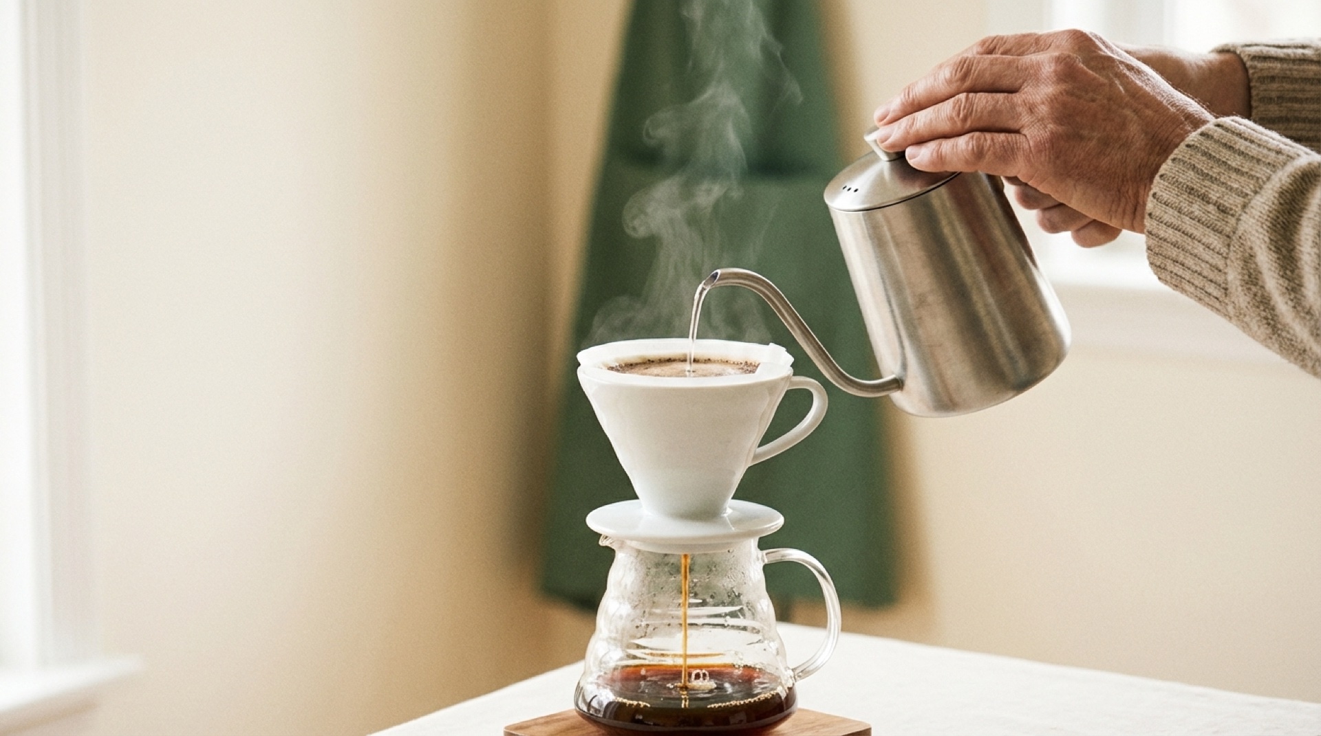 コーヒーを抽出する瞬間